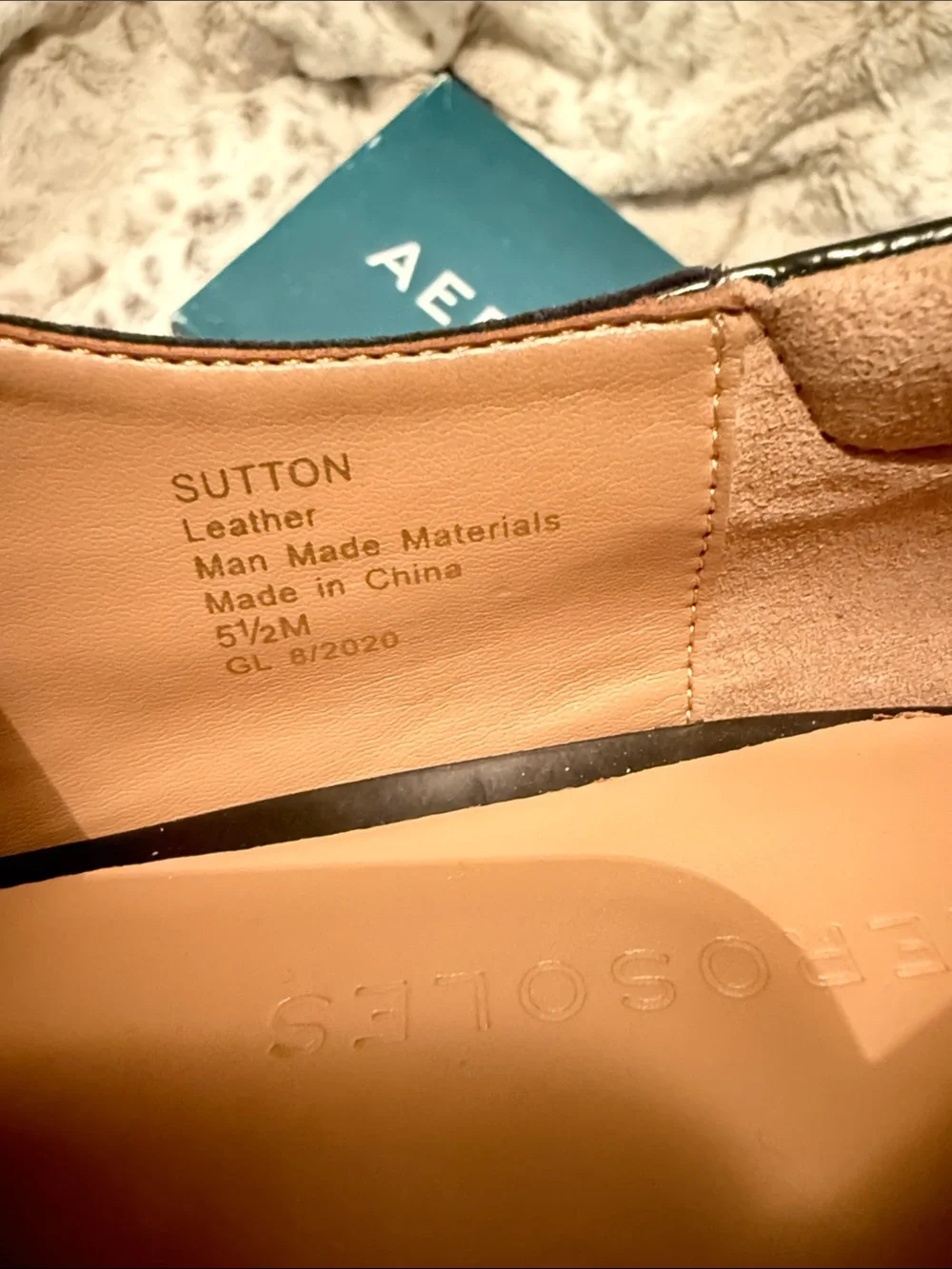 AEROSOLES NIB Black Leather Kids Slip-On Dress Loafers